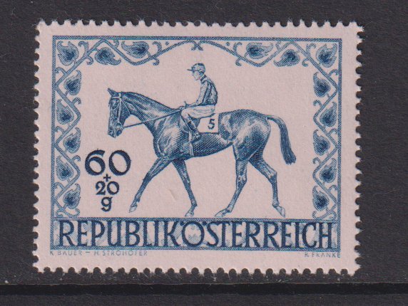 Austria  #B207  MNH  1947 race horse and jockey