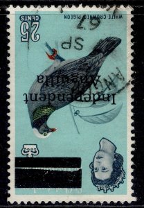 ANGUILLA QEII SG11w, 25c White-crowned Pigeon, FINE USED. Cat £80. WMK INVERTED