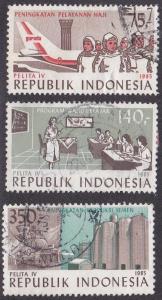 Indonesia # 1254-1256, Five Year Plan, Used, 1/2 Cat