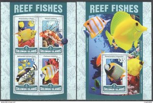 2016 Solomon Islands Reef Fishes Marine Life Fauna #3541-45 1+1 ** Ls517