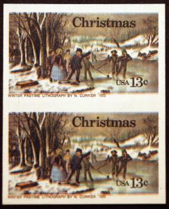 #1702a 13c Multi 1976 Rare Imperf Vertical Pair ERRORS *MNH* 