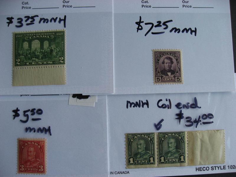 Canada better old MNH stamps in 8 sales cards, worth checking out!