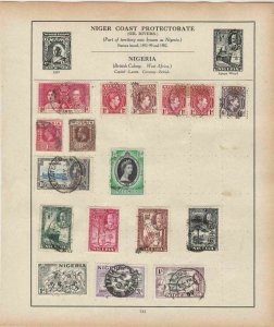 North Borneo & Nigeria Stamps on Album Page ref R18927