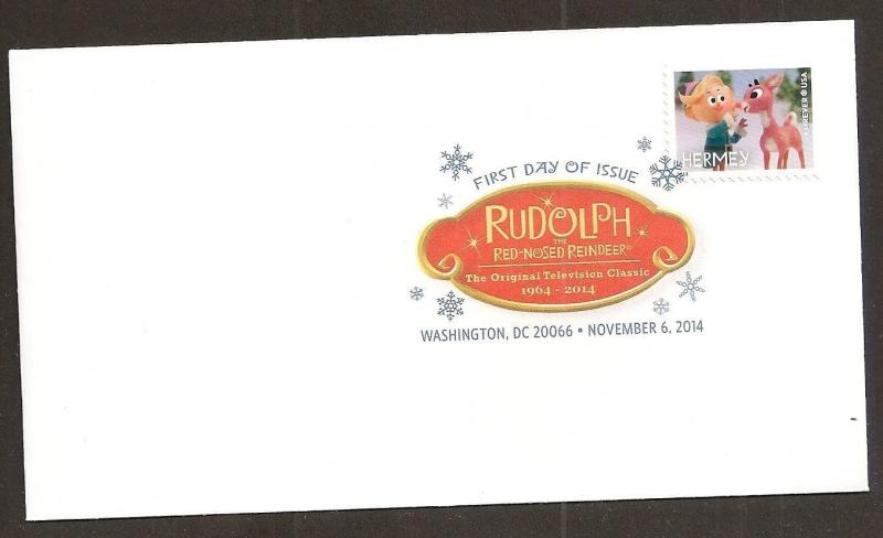 US 4947 Holiday Rudolph Red-Nosed Reindeer Hermey DCP FDC 2014