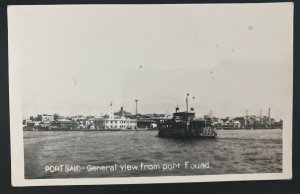 1952 Paquebot Egypt RPPC Postcard Cover To England Port said General View