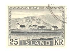 Iceland Sc 305 1957 25 kr Bessastadir stamp used