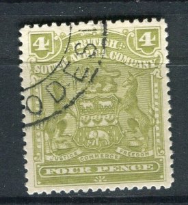 RHODESIA; 1898 early classic Springbok issue fine used 4d. value