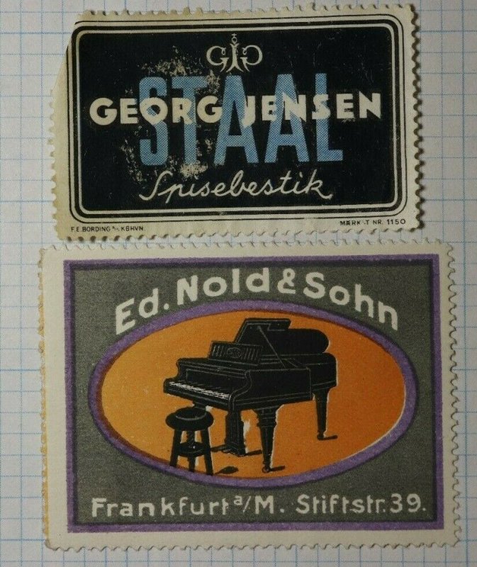 Ed. Nold & Sohn Specializing in Pianos Frankfurt Geram Brand Poster Stamp Ads