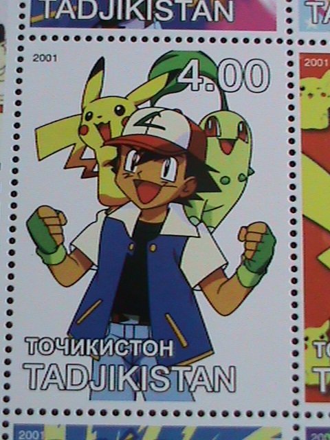 TAJIKISTAN STAMP- POKEMON- GOTTA CATCH  THEM ALL  STAMP MNH FULL SHEET  VF