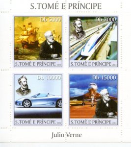 CLOSE OUT  SAO TOME 2004 JULES VERNE SHEET MINT NH