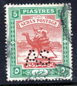 SUDAN 1913-22 Camel Postage 5p.Brown & Green Perforated A S  SG A24 VFU