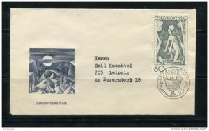 Czechoslovakia 1971 Cover  to Germany First day  Special Cancel Art