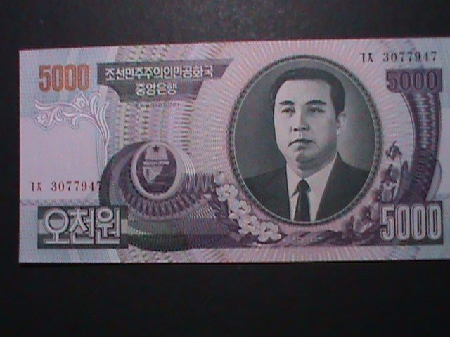 ​KOREA-2006 VERY OLD $5000-LEADER KIM II SUNG UN CIRCULATED-LAGREST CURRENCY