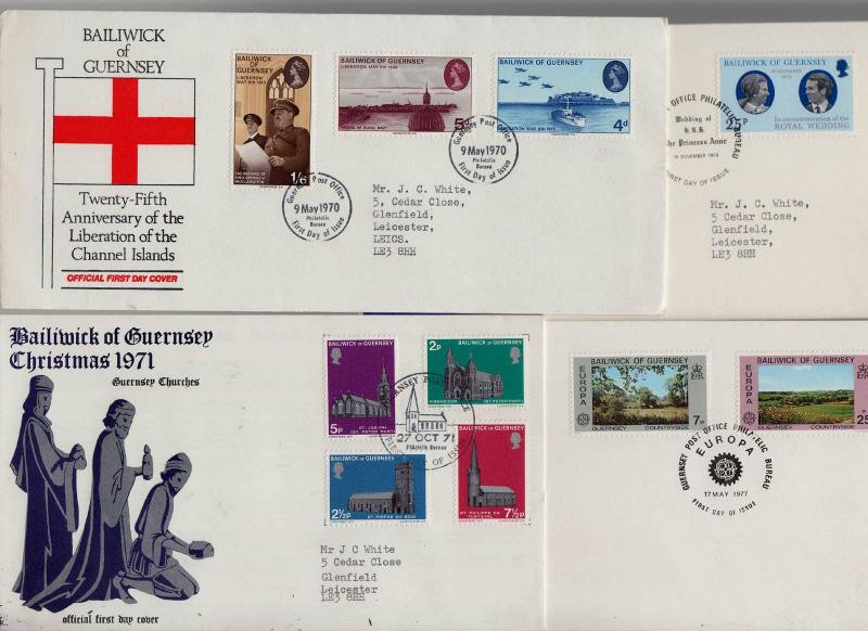 BAILIWICK OF GUERNSEY - SELECTED FIRST DAY COVER - 12nos