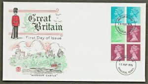 10/3/1976 10p SACHET BOOKLET PANE-WINDSOR  FDC