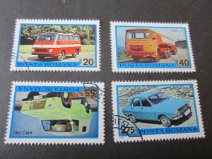 Romania 1975 Sc 2589-91,2593 car FU