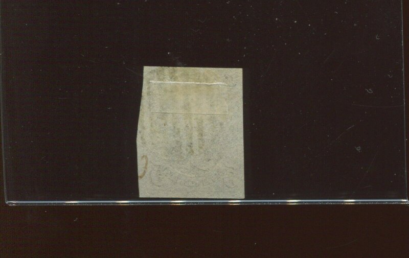 1a Franklin Imperf Used Stamp with BLACK Cancel with PSAG Cert (Bz 304) 