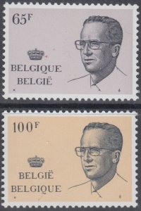 BELGIUM Sc #1101-2 MNH PART SET HI-VALUES KING BEAUDOUIN