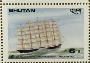 SPECIAL LOT Bhutan 1989 743 - Intl Maritime Org. - 100 Stamps in Sheets - MNH