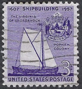 United States #1095 3¢ Shipbuilding (1957). Used