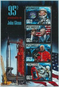 A1324- MOZAMBIQUE, ERROR, MISPERF Miniature sheet: 2016 Astronomy, FJK, J. Glenn