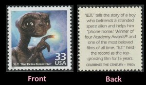 US 3190m Celebrate the Century 1980s E.T. Extra-Terrestrial 33c single MNH 2000