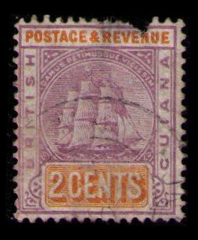 BRITISH GUIANA 1889 2c #132 VINTAGE USED STAMP SEE SCAN FOR CONDITION (V537)