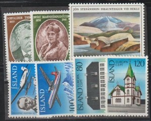 Iceland SC 504-5, 506-7, 508-9, 511 Mint Never Hinged