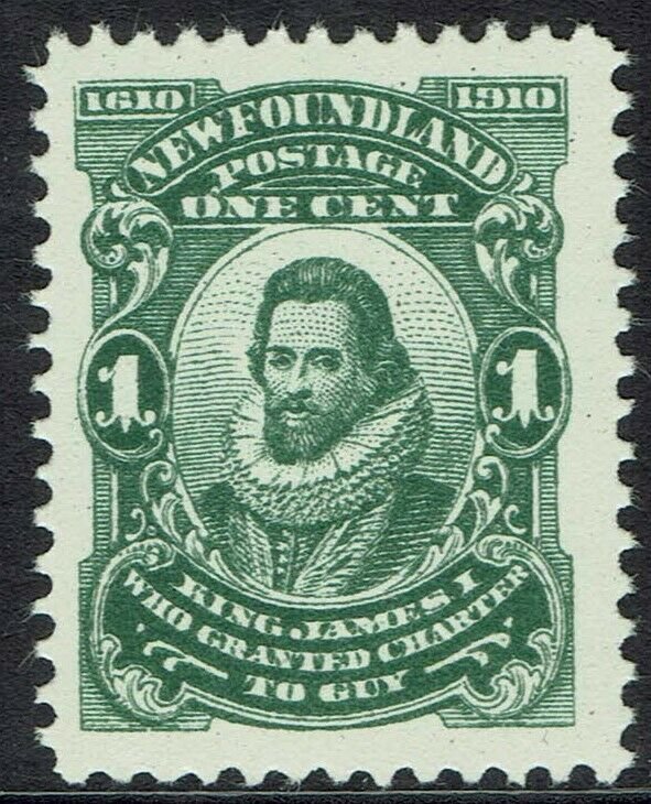 NEWFOUNDLAND 1910 KING JAMES 1C MNH ** PERF 12 