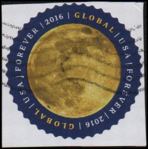 United States 5058 - Used - Global ($1.20) The Moon (2016) (cv $2.95)