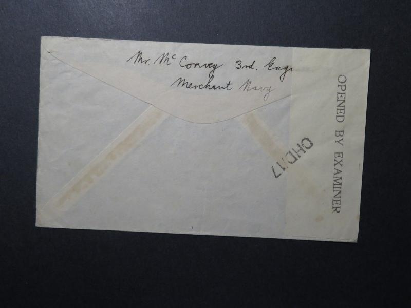 India 1944 Merchant Navy Cover to UK / Censored  - Z12382