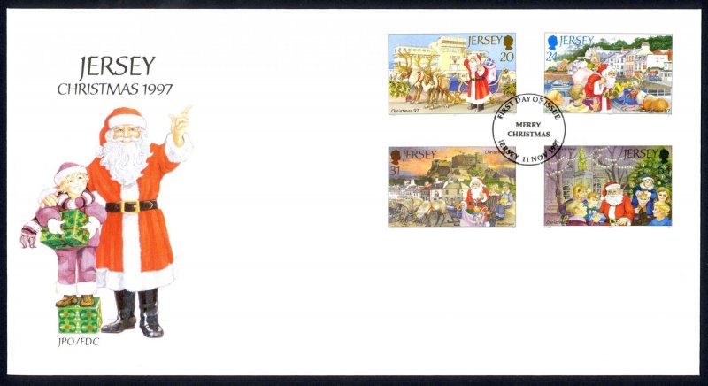 Jersey Sc# 818-821 FDC 1997 Christmas