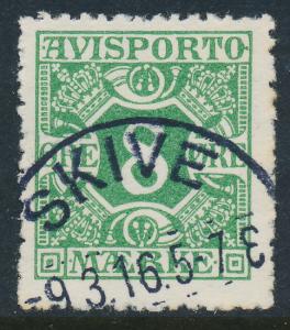 Denmark Scott P14 (AFA AP14), 8ø green F-VF U, Neat Cancel