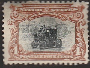 # 296 Mint Heavy Hinged Deep Red Brown And Black Electric Automobile In Washi...