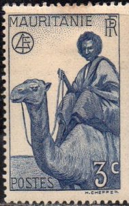 Mauritania 77  - Mint-H - 3c Camel Rider (1938)