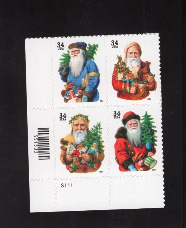 3540b Christmas, MNH LL-PB/4