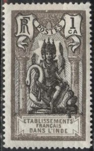 French India 80 (mlh) 1ca Brahma, dk gray & black (1929)