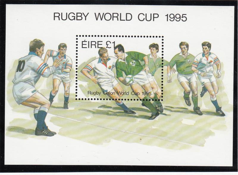 Ireland 1995 MNH Scott #966 Souvenir sheet 1pd Rugby players 1995 Rugby World...