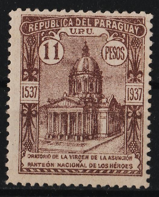 Paraguay 1938/39 400th Anniversary of Foundation of Asuncion 11P (1/3) UNUSED