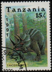 Tanzania 760 - Used - 15sh Triceratops (1991)