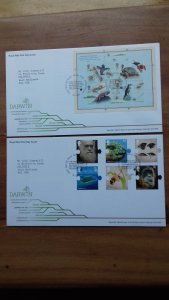 Great Britain 2009 Charles Darwin FDC's