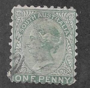 South Australia #57 1p Queen Victoria wm72 (U) CV $10.00