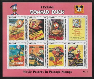 Guyana 2774 NOTE Vintage Donald Duck mini-sheet #5 MNH $5.00 Value Stamps