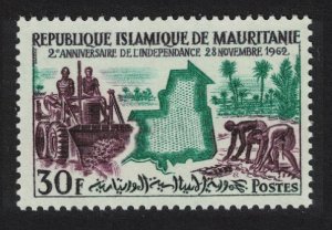 Mauritania Tractor Second Anniversary of Independence 1963 MNH SG#159