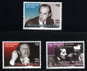 2006 Uruguay assassinated politicians Michelini and gutierrez #2158 - 2160 **MNH