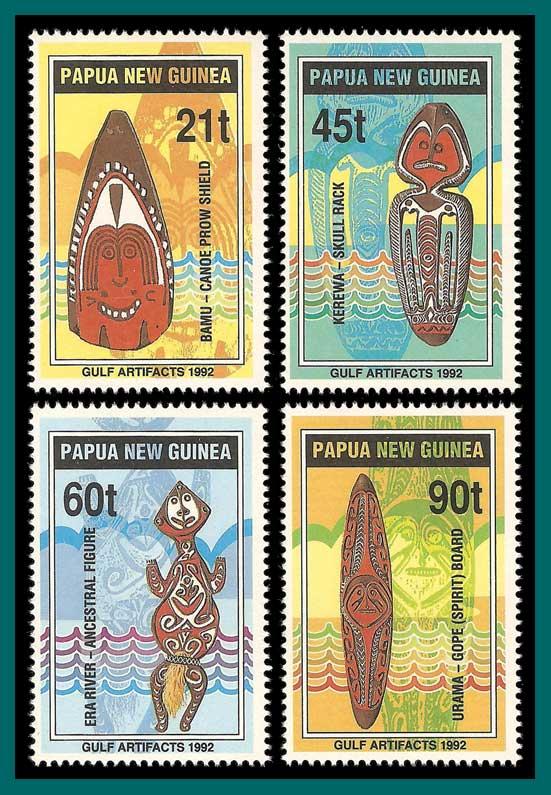 Papua New Guinea 1992 Gulf Artifacts, MNH 786-789,SG667-SG670