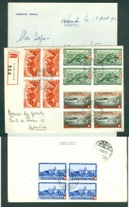Switzerland. 1944. Cover Reg. Set. 4 x 4-Blocks. Nat.Fete Day.Sc.# B133-36..Adr: