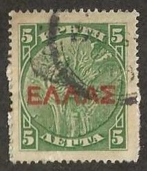 Crete Sc. 113 used, paper on back.   1909.   (C460)