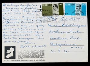 Ireland #206,208 Early Usage (May 11, 1966) Post Card 1 Month After Issue.