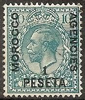 Great Britain Offices-Morocco  54 Used 1914 1pe on 10p Su...